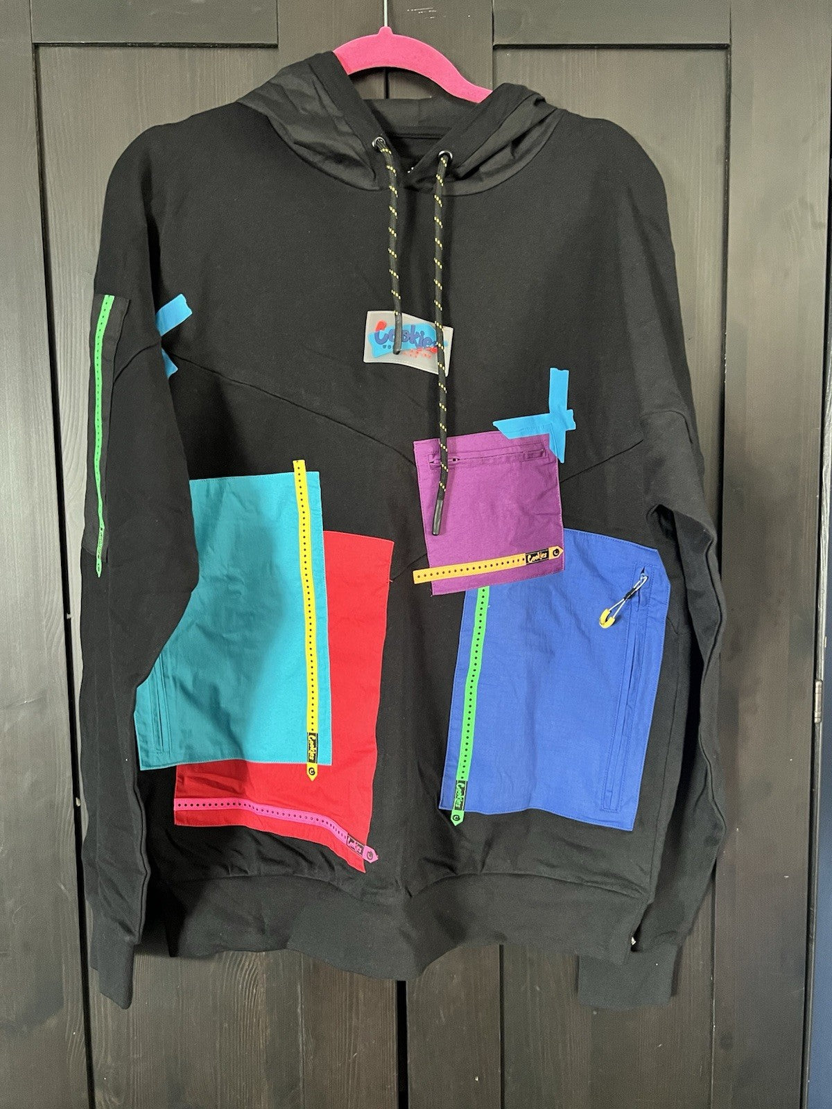 Cookies Hoodie Mens L Black All Conditions Hoodie Pullover Colorblock SF