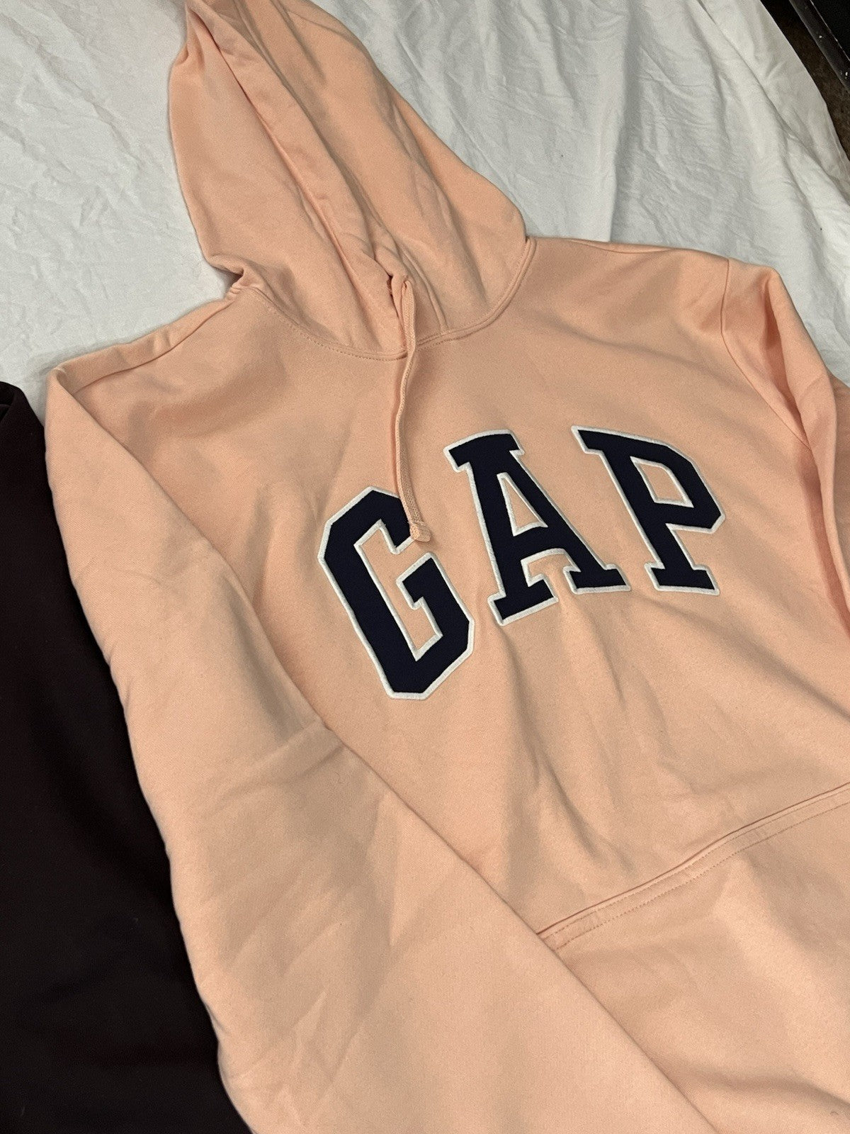 GAP Logo Hoodie Unisex Brown And Peach Kangaroo Pocket Lot Of 2