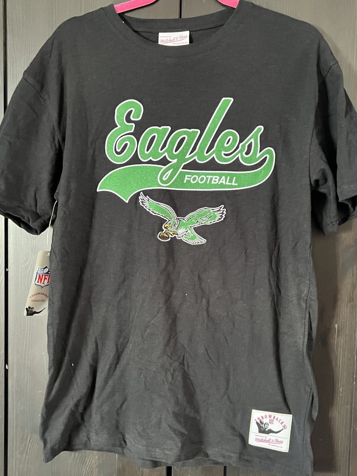 Mitchell Ness Philadelphia Eagles Throwback Logo Kelly Green T-Shirt Mens Medium
